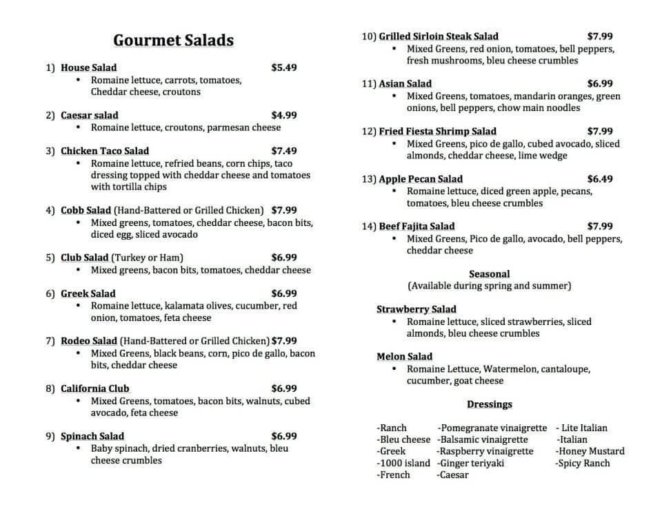 Sensational Salad Station Menu - Urbanspoon/Zomato