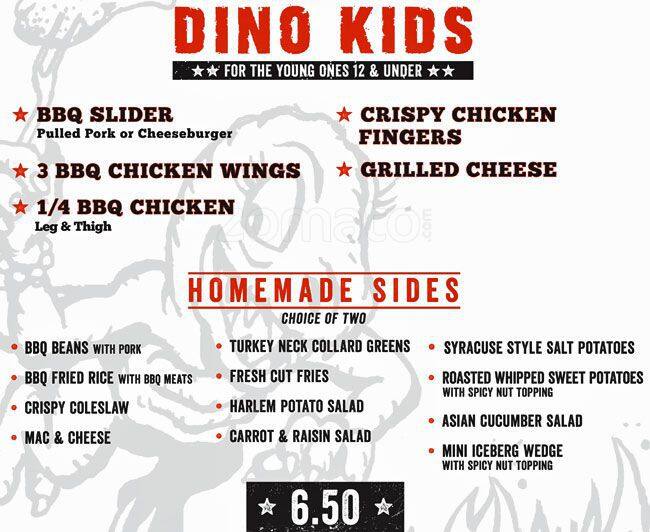 Menu at Dinosaur BarBQue, Baltimore