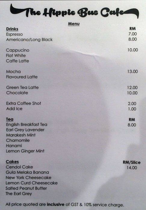 The Hippie Bus Cafe Menu Menu For The Hippie Bus Cafe Usj Selangor