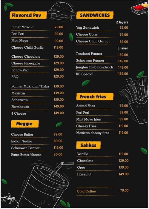Menu of Rolling Stove, Airport Gandhinagar Highway, Gandhinagar