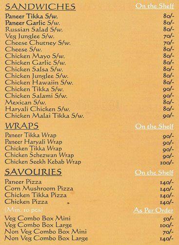 Golden Crust menu