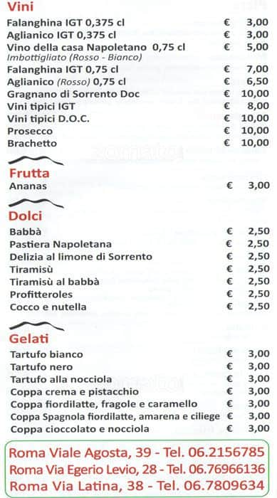 Menu di Mangianapoli 