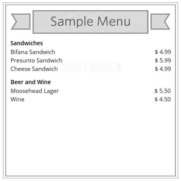 Tugal's menu