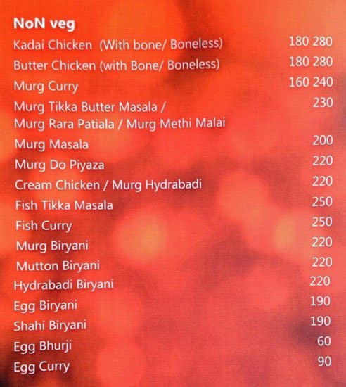 Zaika menu