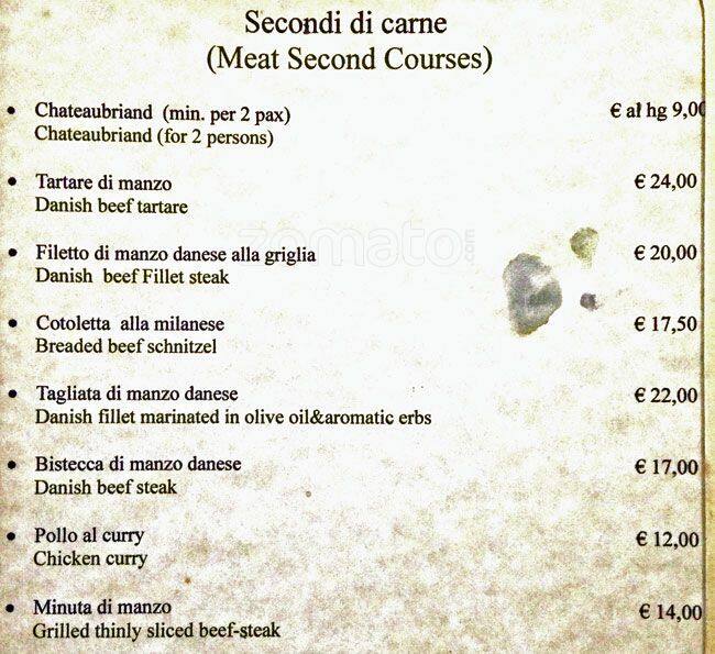 Menu di Hostaria Po 