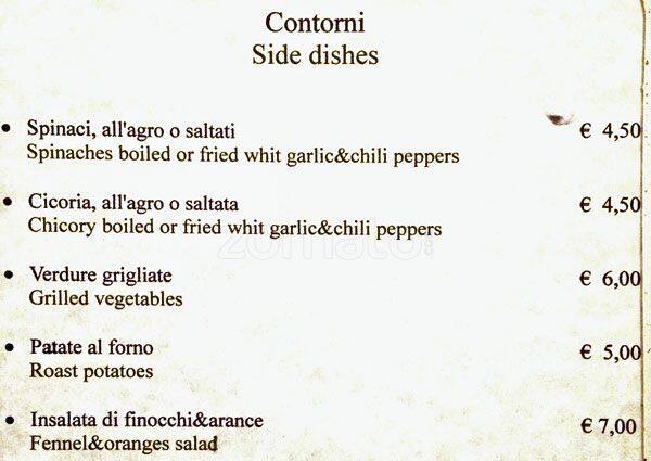 Menu di Hostaria Po 