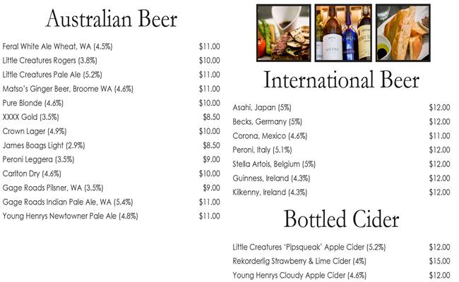 Carta de Duxton Grill