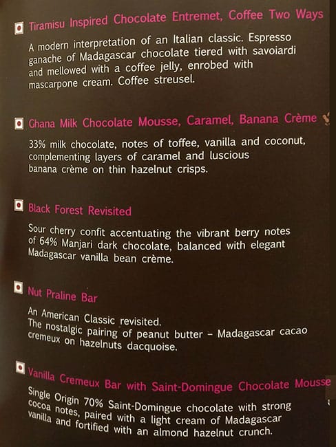 Fabelle menu
