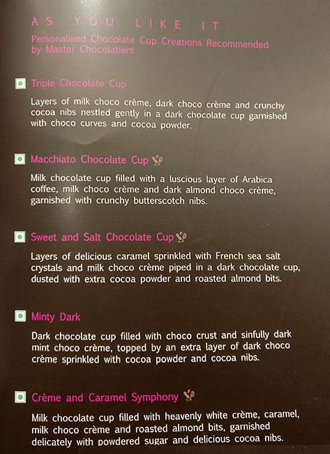 Fabelle menu