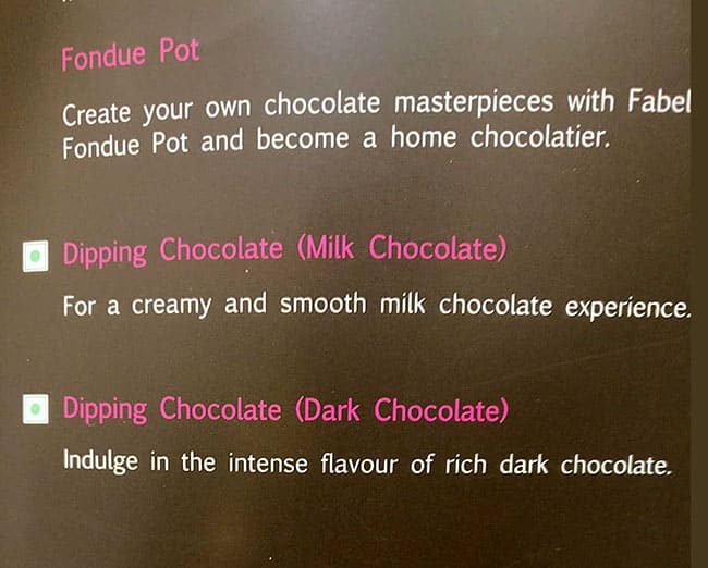 Fabelle menu