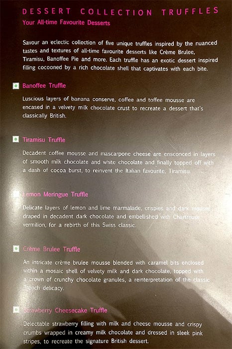 Fabelle menu