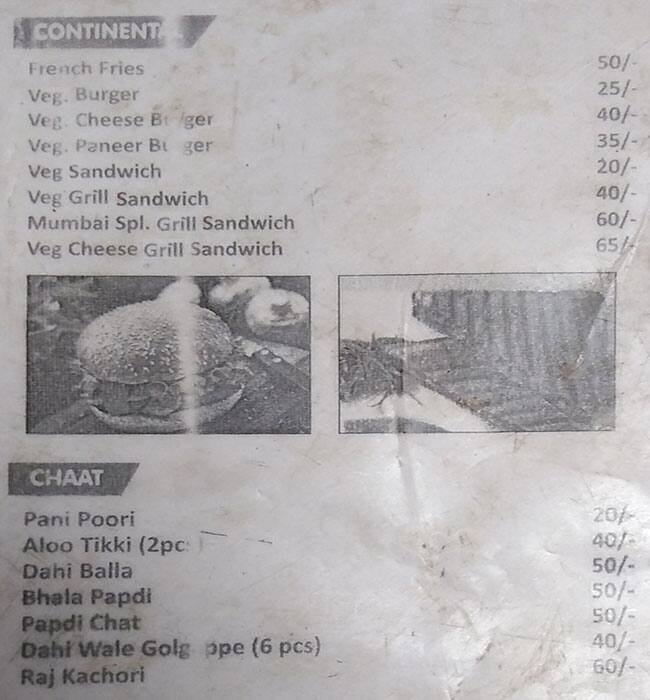 balaji restaurant menu
