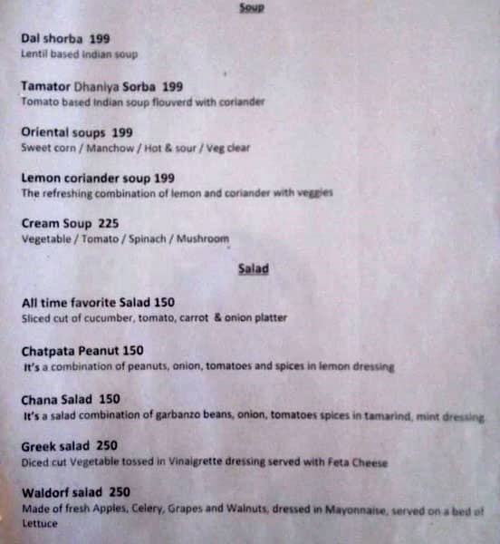 Menu at Lotus Lounge Restaurant, Varanasi, Mansarovar Ghat