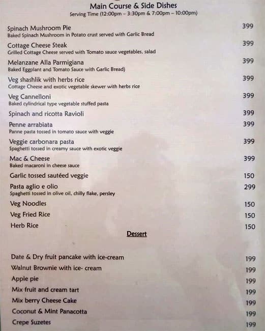 Menu at Lotus Lounge Restaurant, Varanasi, Mansarovar Ghat