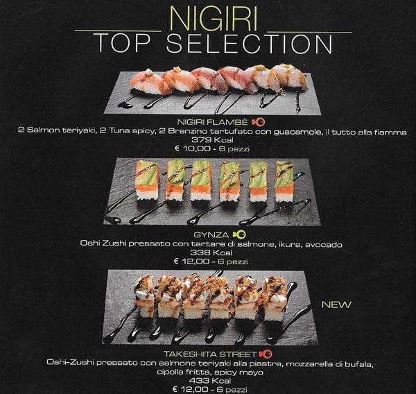 Menu di Zushi Milano 
