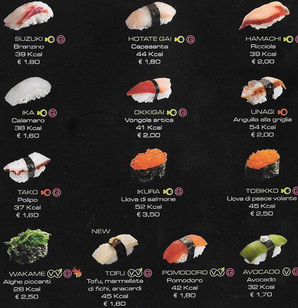 Menu di Zushi Milano 
