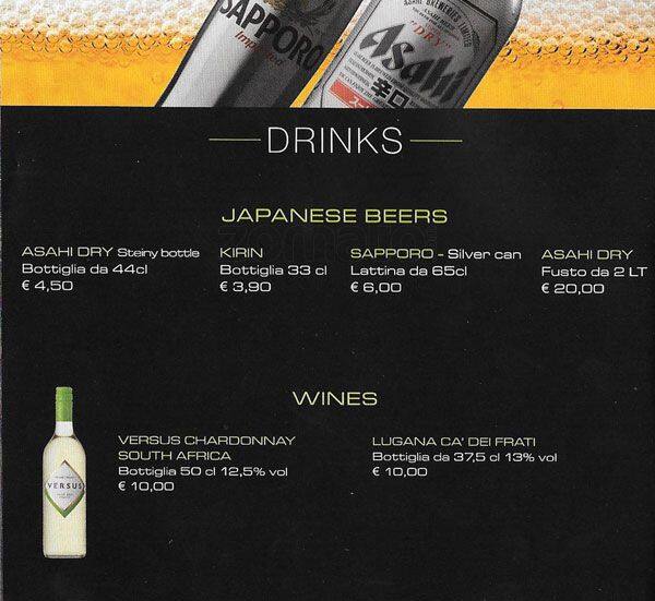 Menu di Zushi Milano 