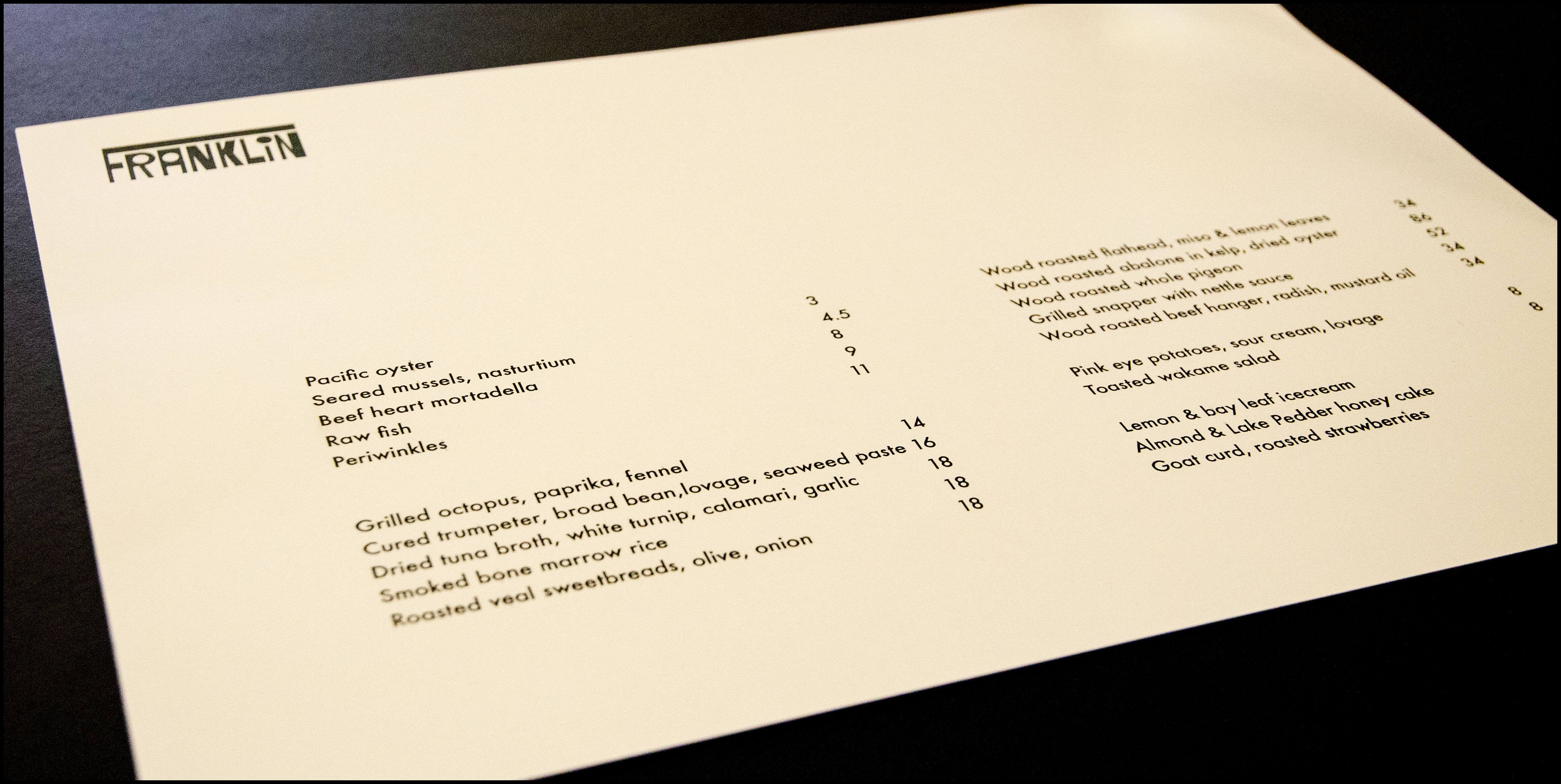 Franklin Menu For Hobart Tasmania Urbanspoon Zomato Franklin Hobart Menu