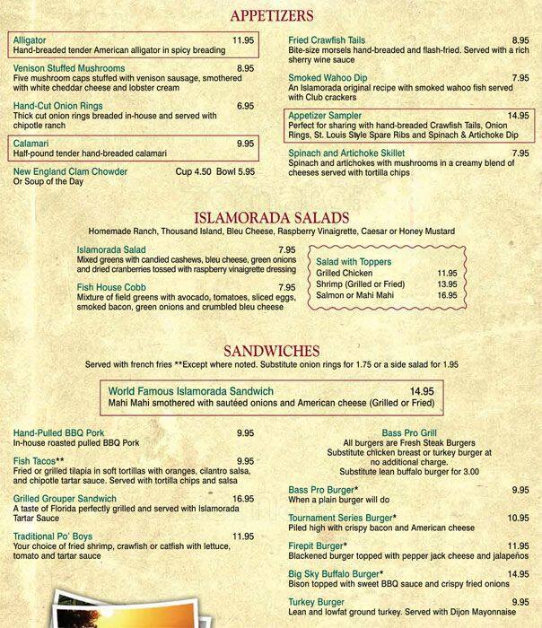 Islamorada Fish Company Menu, Menu for Islamorada Fish
