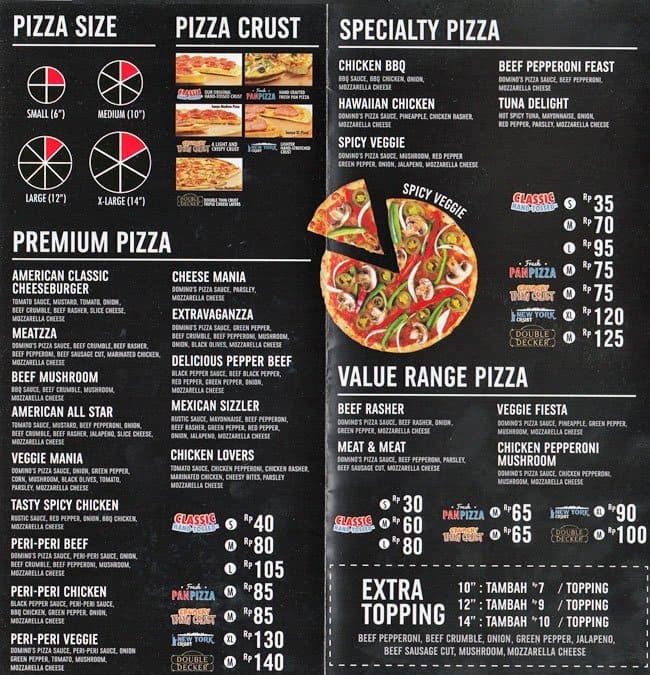 dominos toppings menu