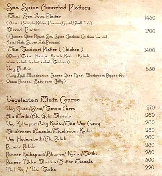 Sea Spice By 7 Star menu