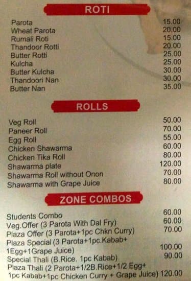 New Kabab Plaza menu