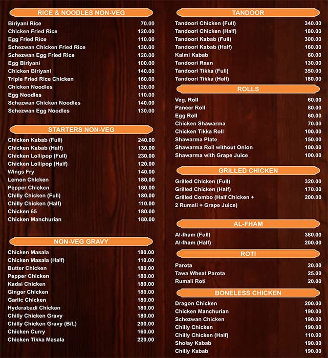 New Kabab Plaza menu