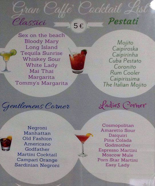 Menu di Gran Caffè Via Gallia 