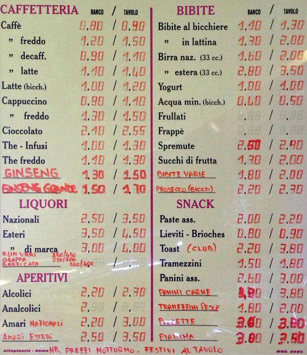 Menu di Manhattan Cafè 