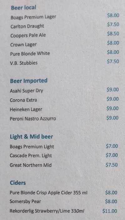 Max's Corner menu
