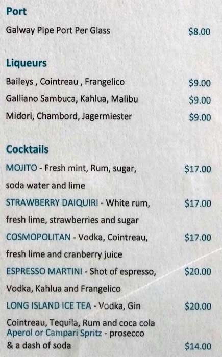 Max's Corner menu