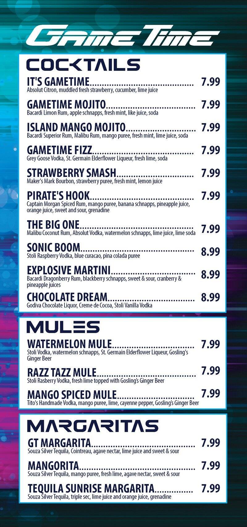 Carta de GameTime Miami