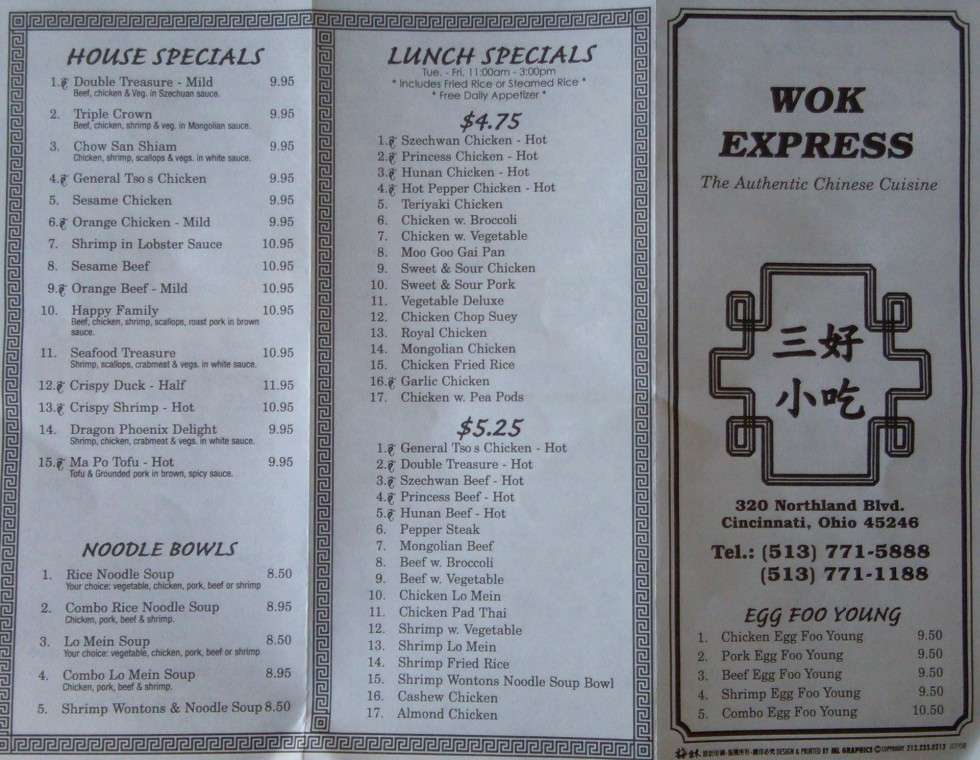 Carta de Wok Express