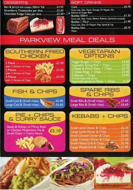 Park View menu