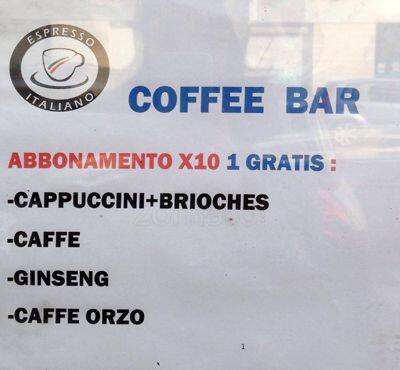 Menu di Coffee Bar 