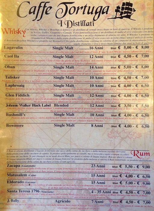 Menu di Tortuga 