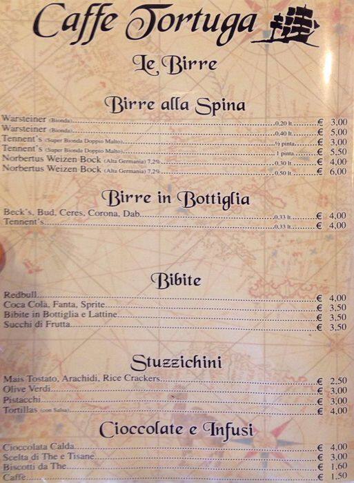 Menu di Tortuga 