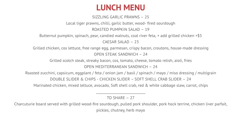 Set Menu Guildford : Bill’s Restaurants Menu – AIKAU