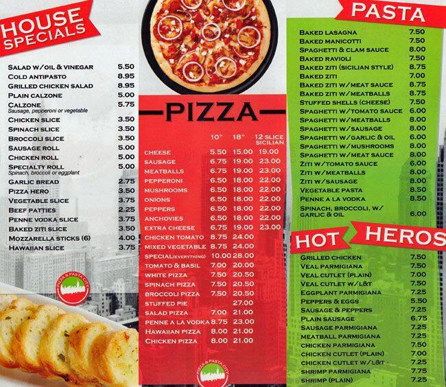 Pizza & Pasta City Menu, Menu for Pizza & Pasta City, Forest Hills, New