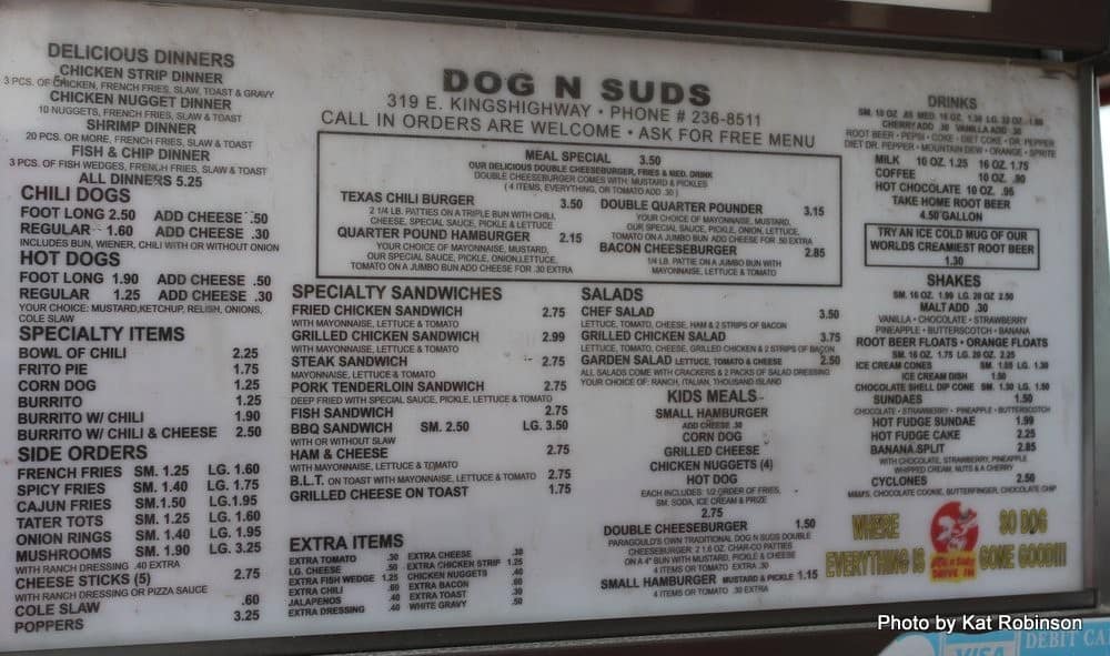 Dog N Suds Restaurant Menu, Menu for Dog N Suds Restaurant, Paragould