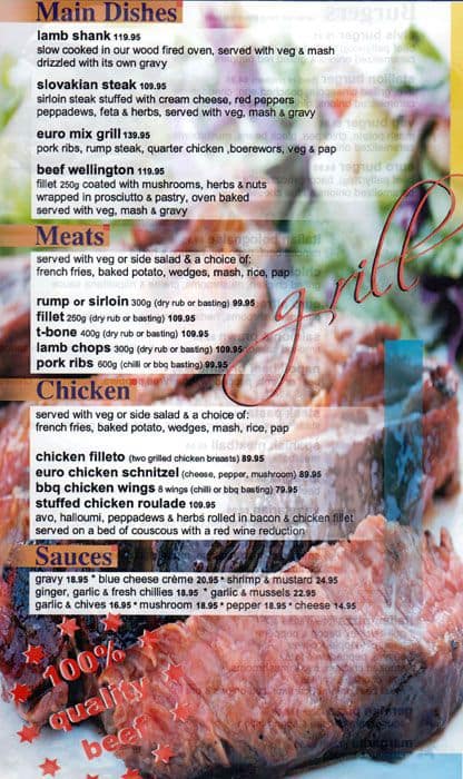 Menu At Euro Caffe Cafe Bloemfontein U32 Mimosa Mall menu-of-euro-market-cafe-in-arlington-va-22201