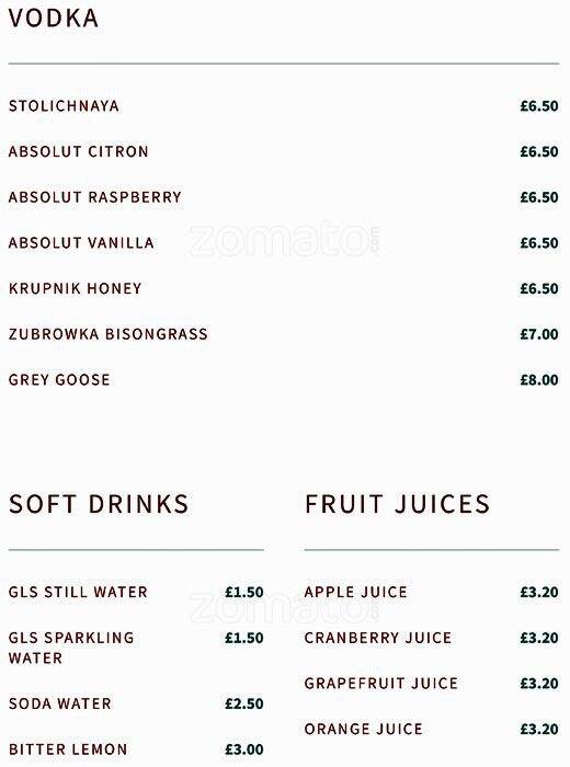 Layla Restaurant menu