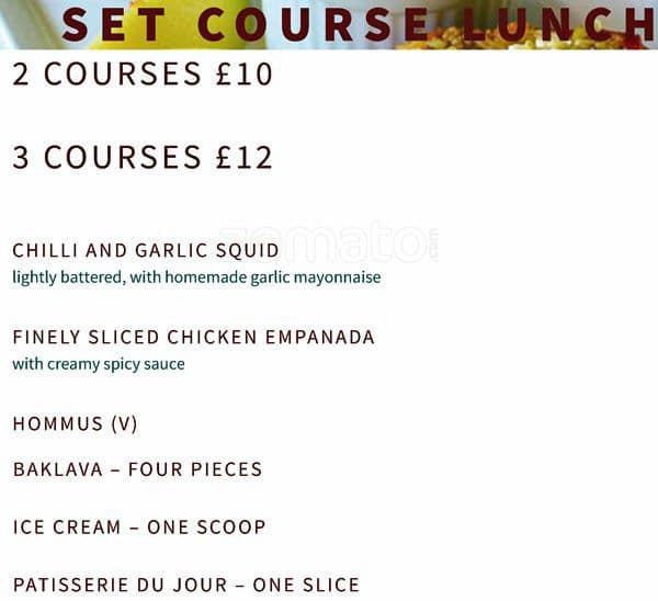 Layla Restaurant menu