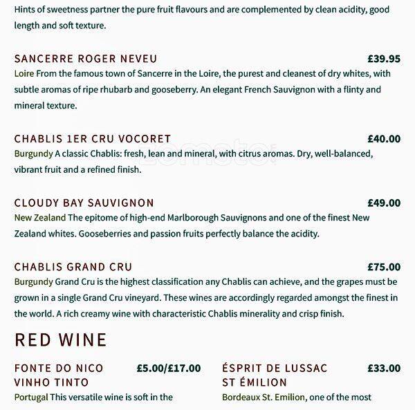 Layla Restaurant menu