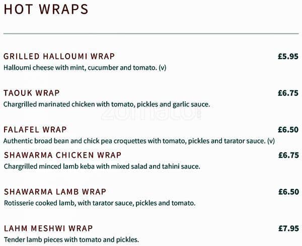 Layla Restaurant menu