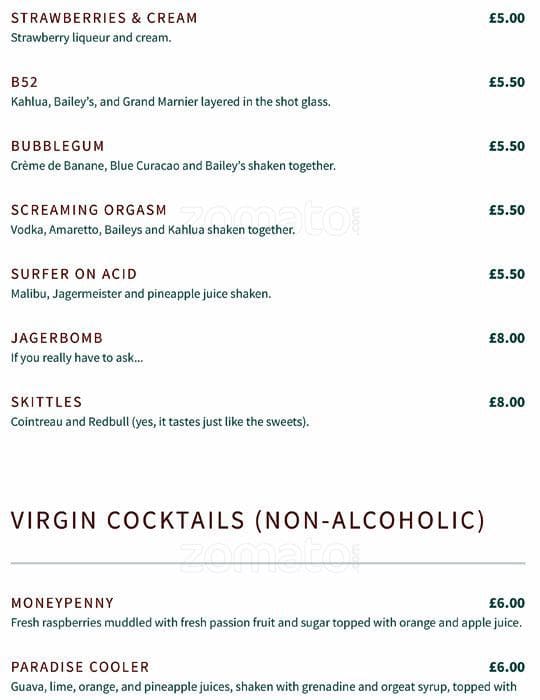 Layla Restaurant menu
