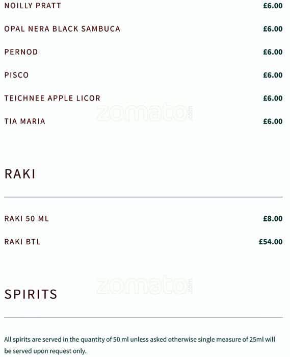 Layla Restaurant menu