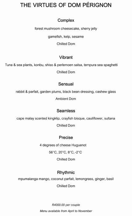 Greenhouse - The Cellars Hohenort Menu - Zomato Sa