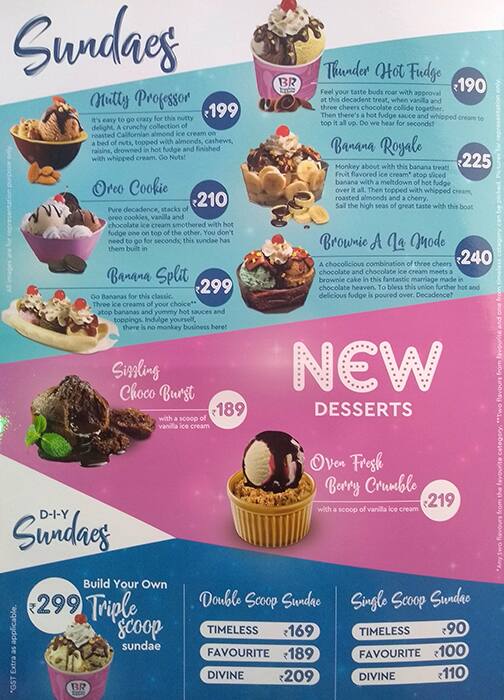 Baskin Robbins Menu, Menu for Baskin Robbins, Medavakkam, Chennai - Zomato