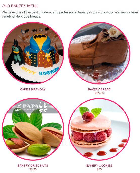 Papa Pastry & Café menu Urbanspoon/Zomato